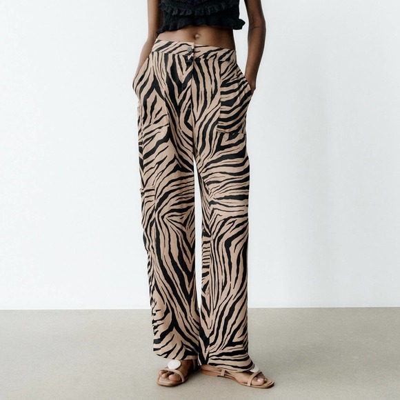 ZARA ZEBRA PALAZZO PANT